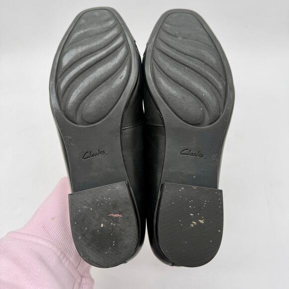 Clarks Women's Juliet Monte Black Leather Slip On Loafers Flats Women's 7 - Picture 8 of 8